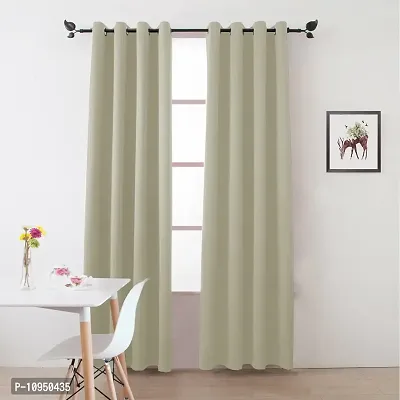 New panipat textile zone Polyester, Silk Long Door Eyelet Curtain 274 .36 cm (9 ft) Pack of 2