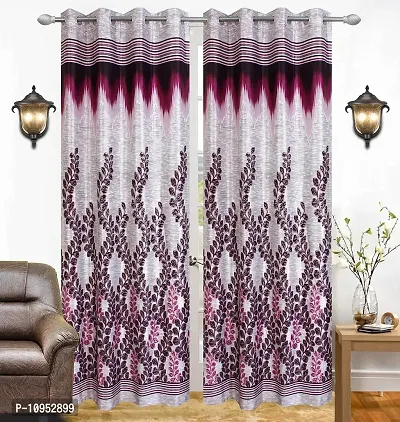 New panipat textile zone Premium Polyester Door Eyelet Curtain (4x7) feet Pack of 2