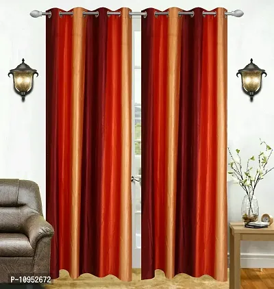 New panipat textile zone Premium Polyester Door Eyelet Curtain (4x7) feet Pack of 2