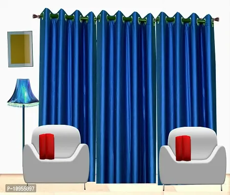 New panipat textile zone Premium Polyester Window Eyelet Curtain??(4x5 feet, 48 x 60 inch) Pack of 3