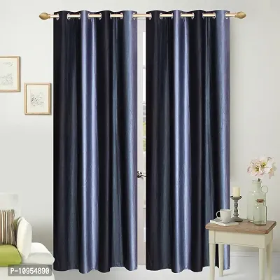 New panipat textile zone Premium Polyester Door Eyelet Curtain (4x7) feet Pack of 2-thumb0