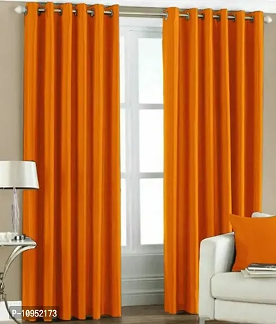 New panipat textile zone Premium Polyester Door Eyelet Curtain (4x7) feet Pack of 2