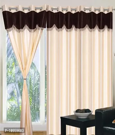 New panipat textile zone 213.36 cm (7 ft) Polyester Door Curtain (Pack of 3)-thumb0