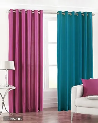 New panipat textile zone Premium Polyester Window Eyelet Curtain??(4x5 feet, Pack of 2)