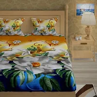 panipat Textile Zone Microfibre Double Bedsheet with 2 Pillow Covers 90 x 92 inch-thumb2