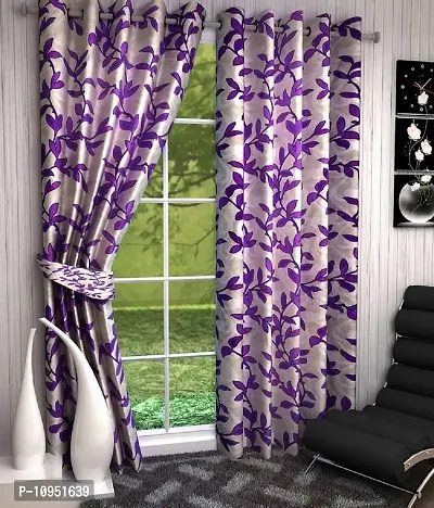 New panipat textile zone Polyester Long Door Eyelet Curtain 274 .36 cm (9 ft) Pack of 2