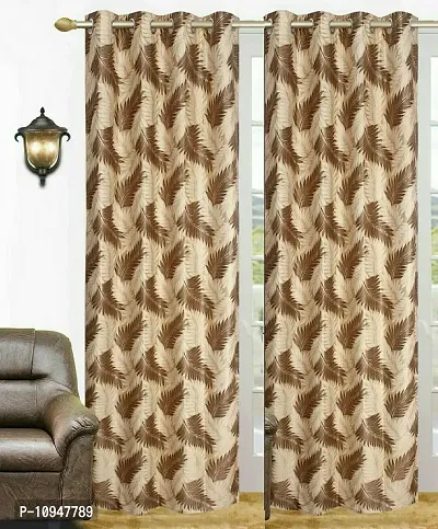 New panipat textile zone Premium Polyester Long Door Eyelet Curtain (4x9) feet Pack of 2