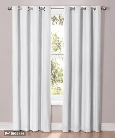 New panipat textile zone Polyester, Silk Eyelet Door Curtain 213.36 cm (7 ft) Pack of 2