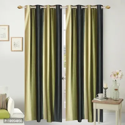 New panipat textile zone Premium Polyester Window Eyelet Curtain??(4x5 feet, Pack of 2) Color- Green