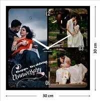 Artle Media Customize Square Wall Clock with 3 Photos Frame for Birthday and Anniversary Gift & Home Decore (Size 30x30 cm, Black)-thumb3