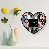 Artle Media Customize Heart Shape Wall Clock with 8 Photos Frame for Birthday and Anniversary Gift & Home Decore (Size 30x30 cm)-thumb2