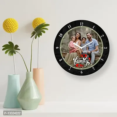 Artle Media Customize Round Shape Wall Clock with 1 Photo Frame for Birthday and Anniversary Gift & Home Decore (Size 30x30 cm)-thumb3