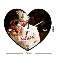 Artle Media Customize Heart Shape Wall Clock with 1 Photo Frame for Birthday and Anniversary Gift & Home Decore (Size 30x30 cm)-thumb3