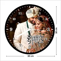 Artle Media Customize Round Wall Clock with 1 Photo Frame for Birthday and Anniversary Gift & Home Decore (Size 30x30 cm, Black)-thumb2