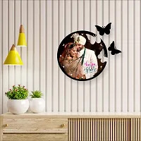 Artle Media Customize Round Wall Clock with Two Butterfly with 1 Photo Frame for Birthday and Anniversary Gift & Home Decore (Size 30x30 cm)-thumb2