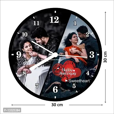 Artle Media Customize Round Wall Clock with 2 Photos Frame for Birthday and Anniversary Gift & Home Decore (Size 30x30 cm, Black)-thumb4