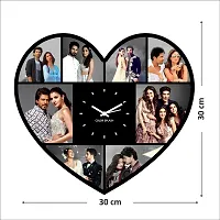 Artle Media Customize Heart Shape Wall Clock with 8 Photos Frame for Birthday and Anniversary Gift & Home Decore (Size 30x30 cm)-thumb3