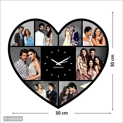 Artle Media Customize Heart Shape Wall Clock with 8 Photos Frame for Birthday and Anniversary Gift & Home Decore (Size 30x30 cm)-thumb4