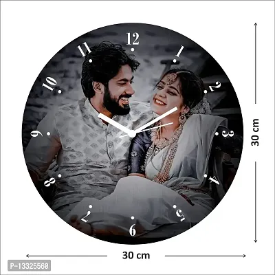 Artle Media Customize Round Designer Wall Clock with 1 Photo Frame for Birthday, to Your Love Ones & Home Decore (Size 30x30 cm)-thumb4