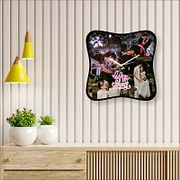 Artle Media Customize Designer Curve Shape Wall Clock with 4 Photos Frame for Birthday and Anniversary Gift & Home Decore (Size 30x30 cm)-thumb2