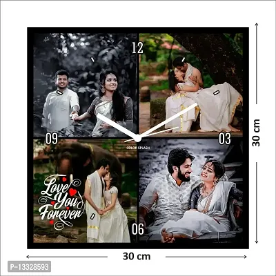 Artle Media Customize Wall Clock with 4 Photos Frame for Birthday and Anniversary Gift & Home Decore (Size 30x30 cm)-thumb4