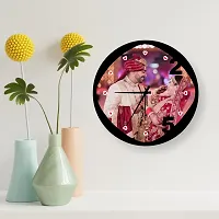Artle Media Customize Round Wall Clock with 1 Photo Frame for Birthday and Anniversary Gift & Home Decore (Size 30x30 cm)-thumb1