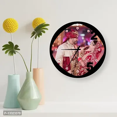 Artle Media Customize Round Wall Clock with 1 Photo Frame for Birthday and Anniversary Gift & Home Decore (Size 30x30 cm)-thumb2