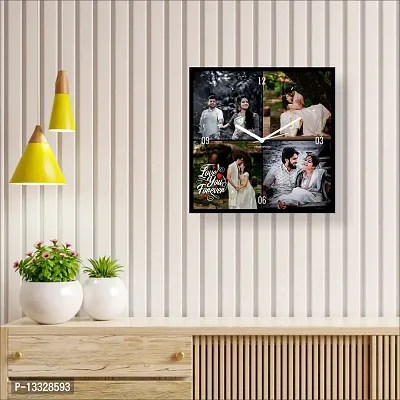 Artle Media Customize Wall Clock with 4 Photos Frame for Birthday and Anniversary Gift & Home Decore (Size 30x30 cm)-thumb3