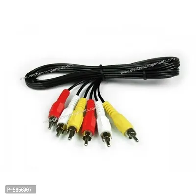 3 RCA Composite Audio Video AV Cable TV LCD LED DTH pack of 1