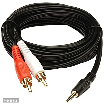 3.5 mm Jack Stereo Audio Male to 2 RCA Male Cable AV Audio Video Cable TV-Out Cable Speaker Amplifier Connect RCA Audio Video Cable TRS 3-Pole Male Plug to Dual RCA Male Plug (pack of 1)