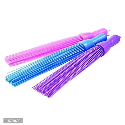 Multipurpose Hard Plastic Bristles Floor Broom Duster Wiper Easy Cleaning for Bathroom  (Multicolor, 2 pack)-thumb5