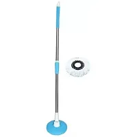 Mop Stick Stainless Steel Rod Pol with 2 Refill (Microfiber Head) 360deg; Rotating Pole-thumb1