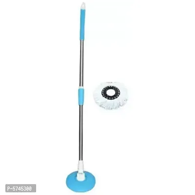 Mop Stick Stainless Steel Rod Pol with 2 Refill (Microfiber Head) 360deg; Rotating Pole-thumb2