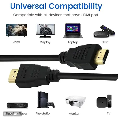 HDMI Male to Male Cable 1 mtr  -Compatible with Laptop, PC, Projector  TV pack of 1-thumb2
