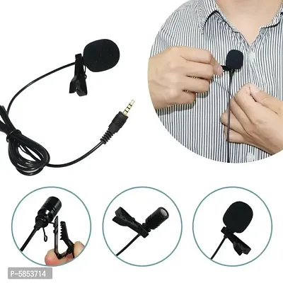 pack of 1 Collar Microphone or Lapel Lavalier Mic for All Android + iOS Smartphones, Computers  Laptops with 3 strips 3.5mm jack (1.2 Meter Length)-thumb0