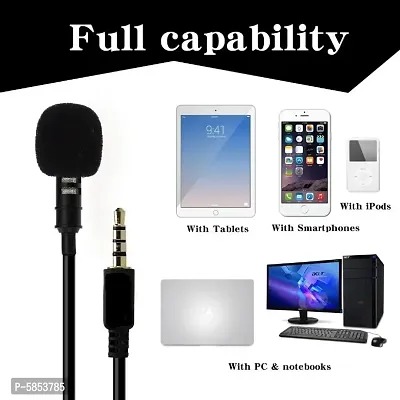 pack of 1 3.5 mm Collar Microphone Kit with Voice Recording Filter Mic for Recording YouTube/Interview/Video Conference/Podcast/iPhone/Android-thumb4