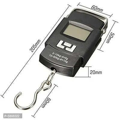 Electronic Portable Fishing Hook Type Digital LED Screen Luggage Weighing Scale, 50 kg/110 Lb (Black)  pack of 1-thumb3