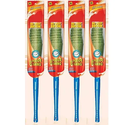 Broom (Buy 2 Get  2) No Dust Broom with Extendable Long Handle broom stick for home floor cleaning and ceiling cleaning, Jhadu for home cleaning and ceiling cleaning, Made of washable Fibers