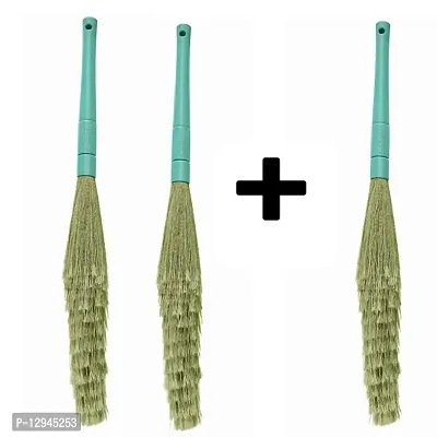 Broom (Buy 2 Get 1 ) No Dust Broom with Extendable Long Handle broom stick for home floor cleaning and ceiling cleaning, Jhadu for home cleaning and ceiling cleaning, Made of washable Fibers pack of 3-thumb2