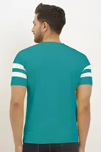 Stylish Retro Blue Cotton Blend Striped Round Neck Tees For Men-thumb1