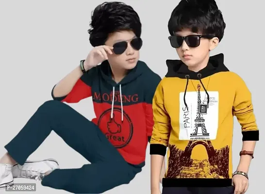 Stylish Multicolour Cotton Blend Printed Tees For Boys (Pack of 2)