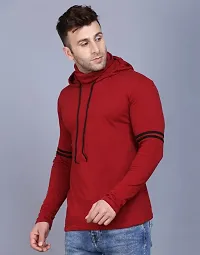 Classic Cotton Blend Solid Hoodie Tshirt for Men-thumb2