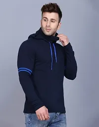 Classic Cotton Blend Solid Hoodie Tshirt for Men-thumb2