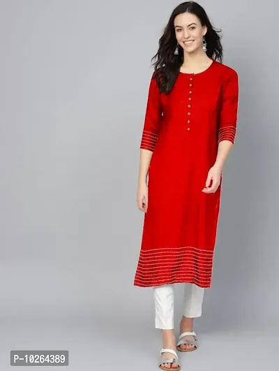 Boat Neck White Stitches Rayon Kurta