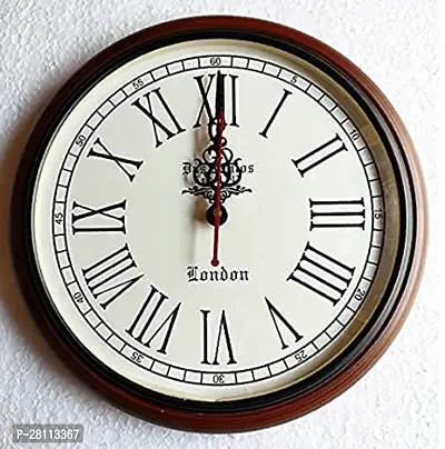 Wooden Wall Clock Antique Style Art Unique Decorative for Home Office Decore Brown 12 inch-thumb0