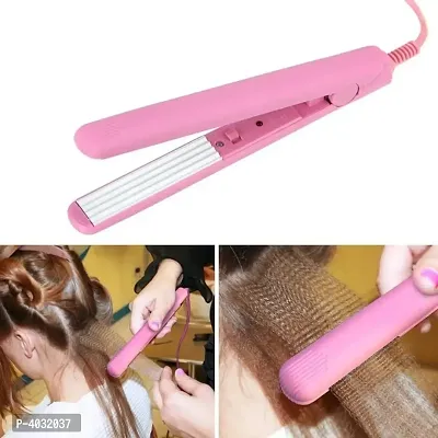 Mini Pink Ceramic Electronic Hair Straightener-thumb2