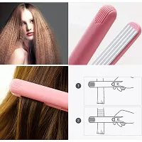 Mini Pink Ceramic Electronic Hair Straightener-thumb3