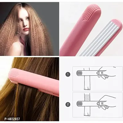 Mini Pink Ceramic Electronic Hair Straightener-thumb4