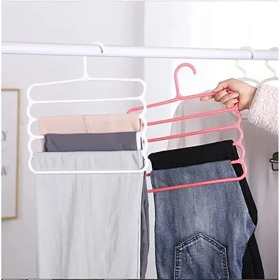 Buy MultiFunction Pants Hangers Holders Trousers Hanger Storage Rack Space  Saver Wardrobe Closet Organizer Pack of 5  Lowest price in India GlowRoad