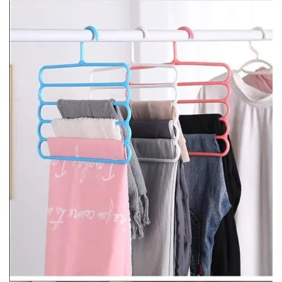 GetUSCart Hong Feng Pants Hangers 5 Layers Multi Functional Pants Rack  NonSlip Space Saving Clothes Closet Storage Organizer for Pants Jeans  Trousers Skirts Scarf White 2 Pcs